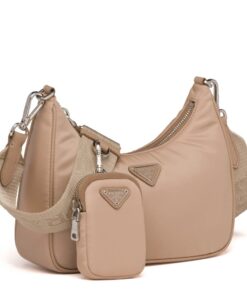 Replica Prada Re-Edition 2005 Shoulder Bag In Beige Re-Nylon