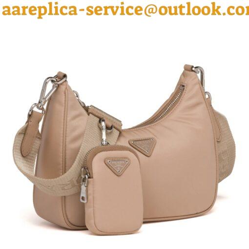 Replica Prada Re-Edition 2005 Shoulder Bag In Beige Re-Nylon