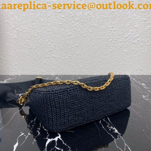 Replica Prada Re-Edition 2005 Shoulder Bag In Black Raffia 14