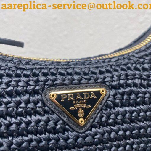 Replica Prada Re-Edition 2005 Shoulder Bag In Black Raffia 21