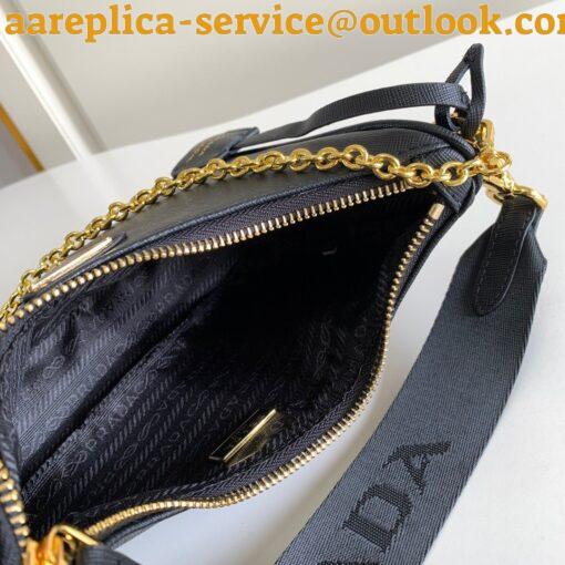 Replica Prada Re-Edition 2005 Shoulder Bag In Black Saffiano Leather 9