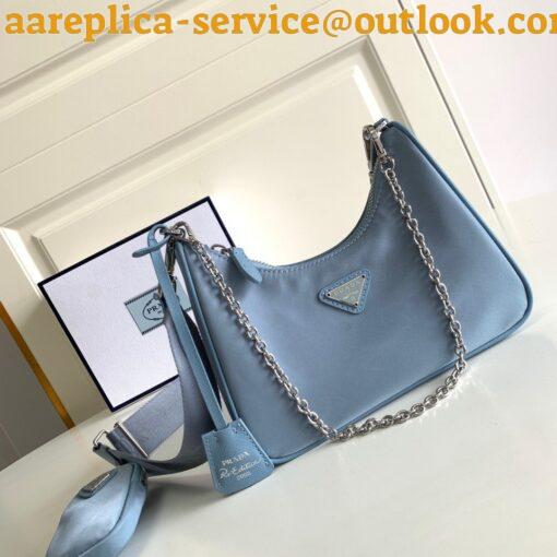 Replica Prada Re-Edition 2005 Shoulder Bag In Blue Re-Nylon