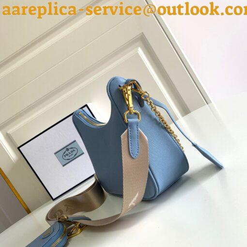 Replica Prada Re-Edition 2005 Shoulder Bag In Blue Saffiano Leather 3