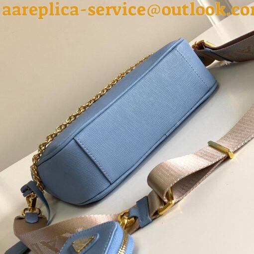 Replica Prada Re-Edition 2005 Shoulder Bag In Blue Saffiano Leather 6