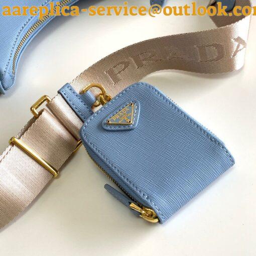 Replica Prada Re-Edition 2005 Shoulder Bag In Blue Saffiano Leather 8