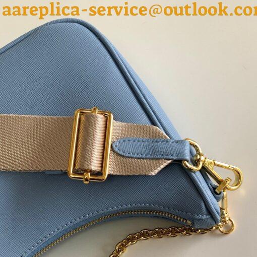 Replica Prada Re-Edition 2005 Shoulder Bag In Blue Saffiano Leather 9