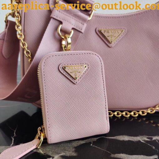 Replica Prada Re-Edition 2005 Shoulder Bag In Pink Saffiano Leather 8