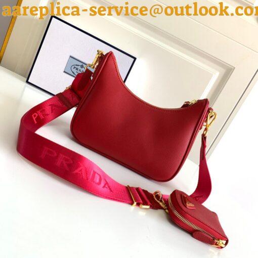 Replica Prada Re-Edition 2005 Shoulder Bag In Red Saffiano Leather 4