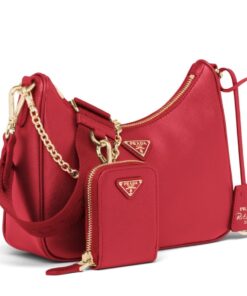 Replica Prada Re-Edition 2005 Shoulder Bag In Red Saffiano Leather