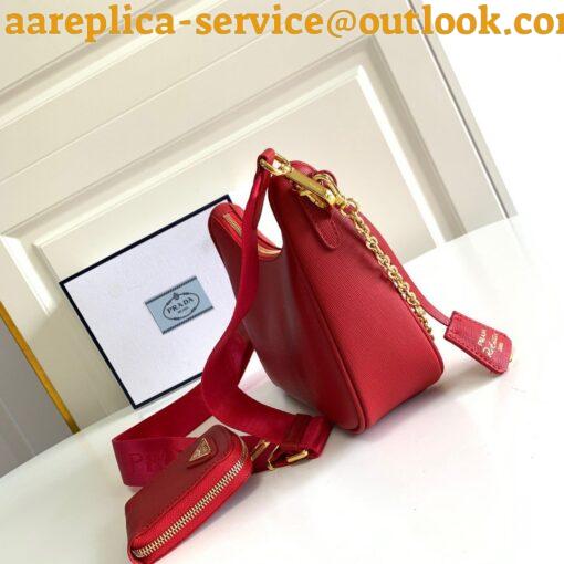 Replica Prada Re-Edition 2005 Shoulder Bag In Red Saffiano Leather 8