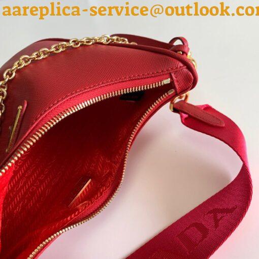 Replica Prada Re-Edition 2005 Shoulder Bag In Red Saffiano Leather 9