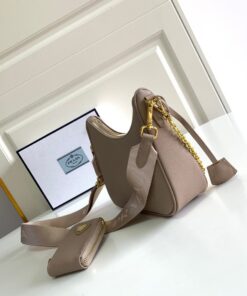 Replica Prada Re-Edition 2005 Shoulder Bag In Taupe Saffiano Leather