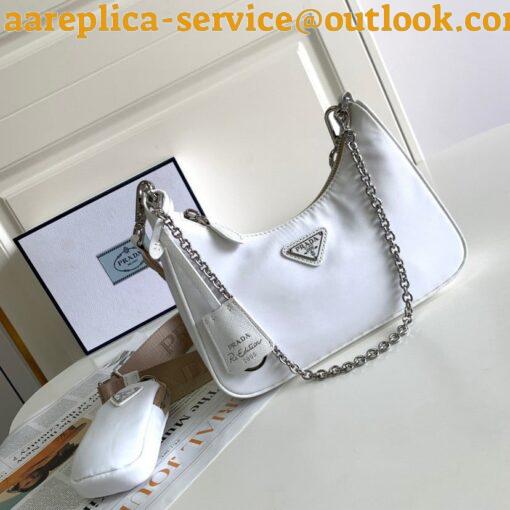 Replica Prada Re-Edition 2005 Shoulder Bag In White Re-Nylon 5