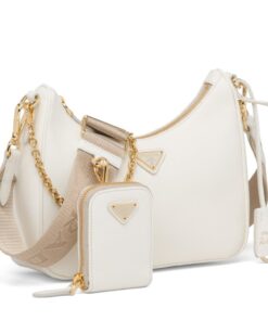 Replica Prada Re-Edition 2005 Shoulder Bag In White Saffiano Leather 2