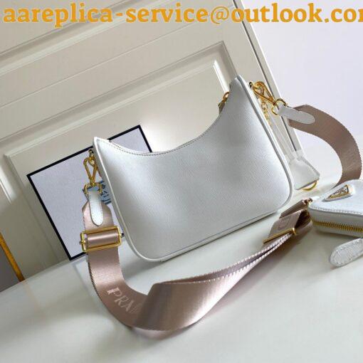 Replica Prada Re-Edition 2005 Shoulder Bag In White Saffiano Leather 5