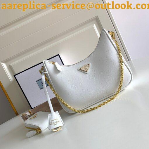 Replica Prada Re-Edition 2005 Shoulder Bag In White Saffiano Leather 6