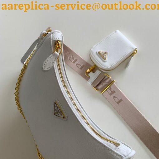 Replica Prada Re-Edition 2005 Shoulder Bag In White Saffiano Leather 10