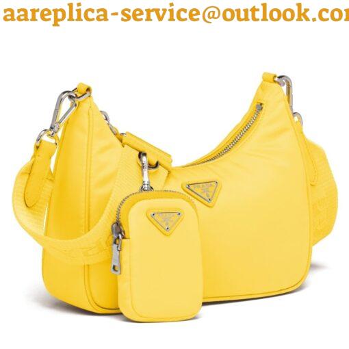 Replica Prada Re-Edition 2005 Shoulder Bag In Yellow Re-Nylon