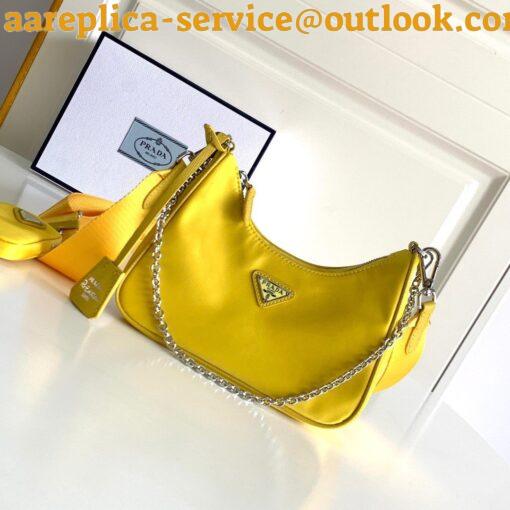 Replica Prada Re-Edition 2005 Shoulder Bag In Yellow Re-Nylon 7