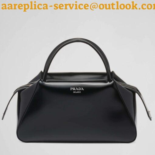 Replica Prada Supernova Medium Bag In Black Brushed Leather 7