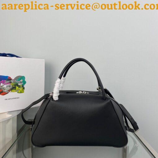 Replica Prada Supernova Medium Top Handle Bag In Black Leather 6