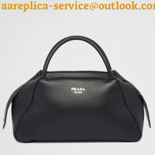 Replica Prada Supernova Medium Top Handle Bag In Black Leather 8