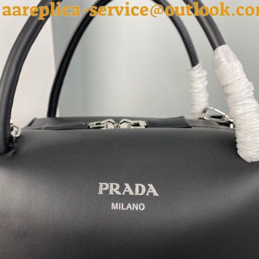 Replica Prada Supernova Medium Top Handle Bag In Black Leather 9