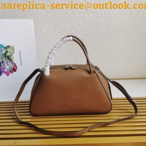 Replica Prada Supernova Medium Top Handle Bag In Brown Leather 4