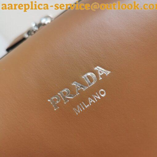 Replica Prada Supernova Medium Top Handle Bag In Brown Leather 5