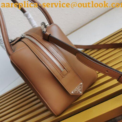 Replica Prada Supernova Medium Top Handle Bag In Brown Leather 8