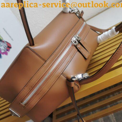 Replica Prada Supernova Medium Top Handle Bag In Brown Leather 9