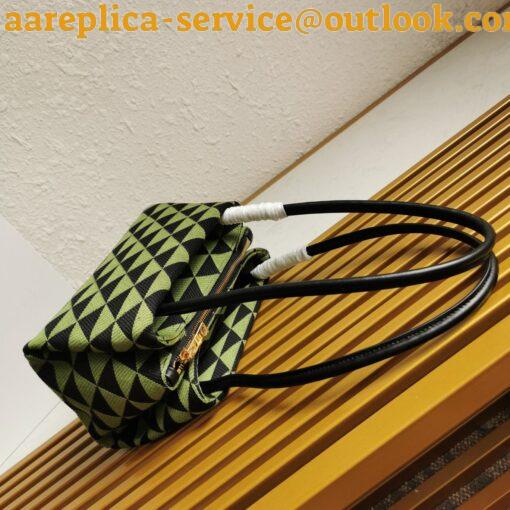 Replica Prada Supernova Small Shoulder Bag In Black/Green Fabric 9