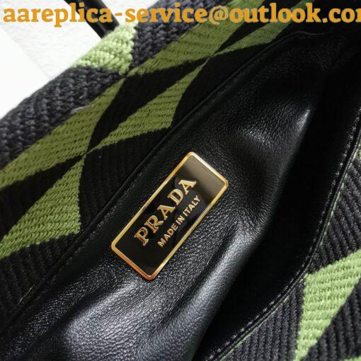 Replica Prada Supernova Small Shoulder Bag In Black/Green Fabric 4