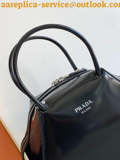 Replica Prada Supernova Small Top Handle Bag In Black Brushed Leather 11