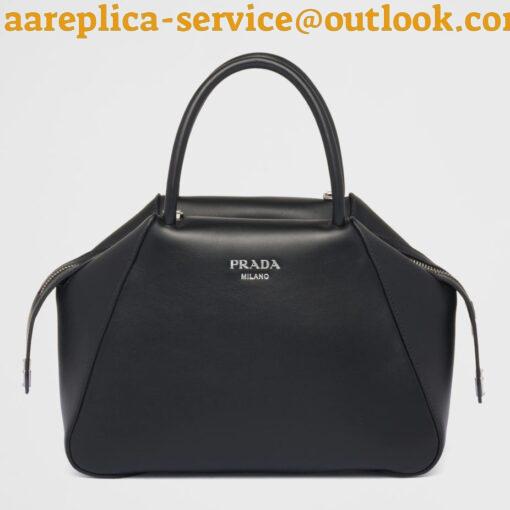 Replica Prada Supernova Small Top Handle Bag In Black Leather