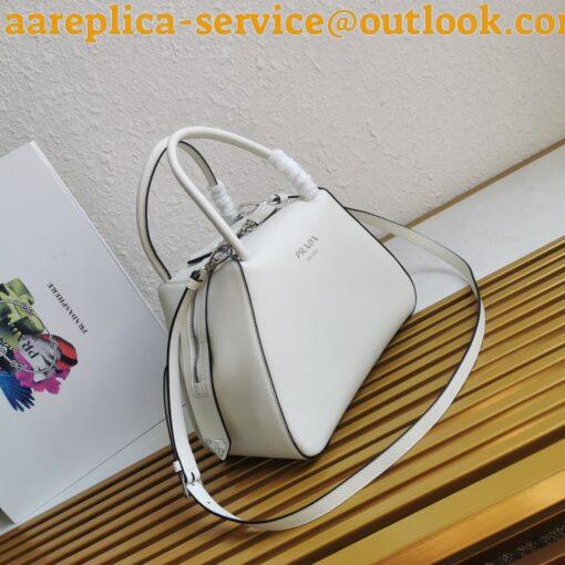 Replica Prada Supernova Small Top Handle Bag In White Leather 4