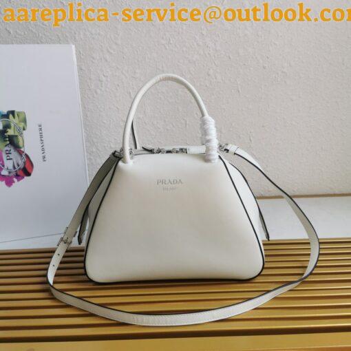 Replica Prada Supernova Small Top Handle Bag In White Leather 5