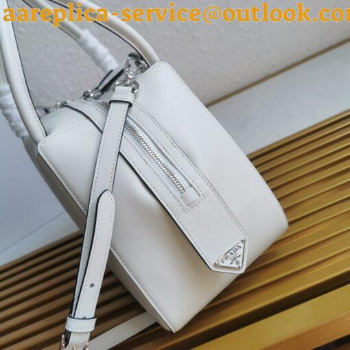 Replica Prada Supernova Small Top Handle Bag In White Leather 9