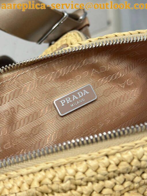 Replica Prada Triangle Crochet Bag in Beige Raffia-effect Yarn 11