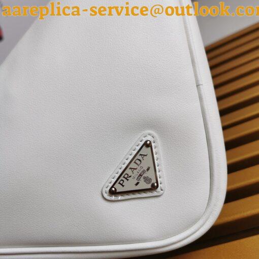 Replica Prada Triangle Pouch Bag In White Calfskin 10