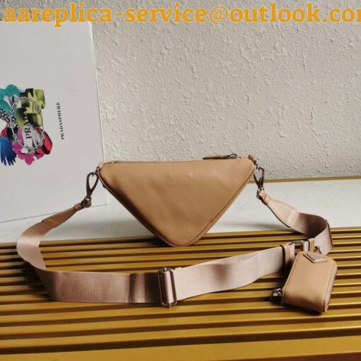 Replica Prada Triangle Shoulder Bag In Beige Calfskin