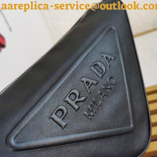 Replica Prada Triangle Shoulder Bag In Black Calfskin 4