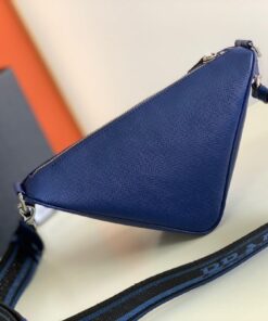 Replica Prada Triangle Shoulder Bag In Blue Saffiano Leather