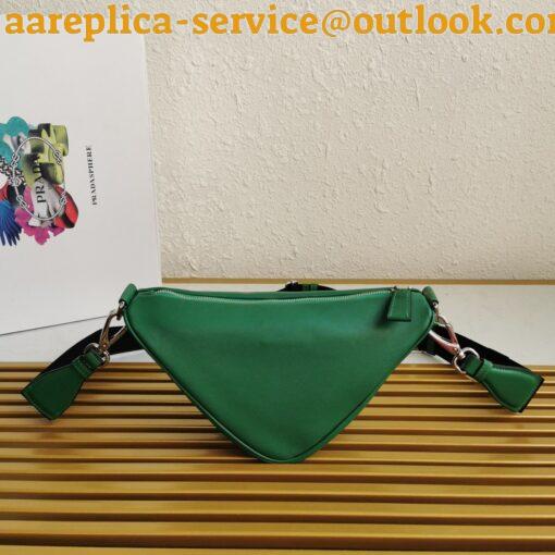 Replica Prada Triangle Shoulder Bag In Green Calfskin 4