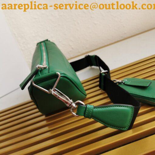 Replica Prada Triangle Shoulder Bag In Green Calfskin 7