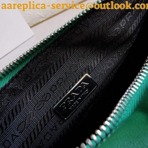 Replica Prada Triangle Shoulder Bag In Green Calfskin 8