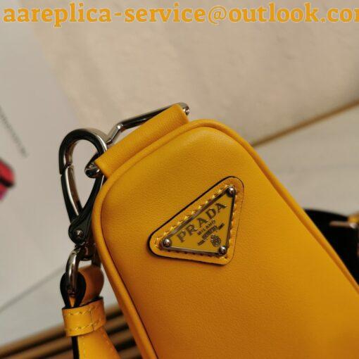 Replica Prada Triangle Shoulder Bag In Yellow Calfskin 3