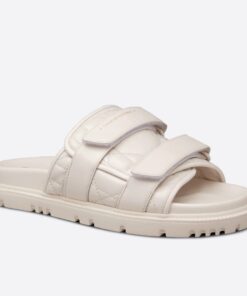 Replica DIor Dio(r)evolution Slides Sandals In White Cannage Calfskin