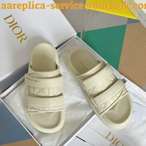 Replica DIor Dio(r)evolution Slides Sandals In White Cannage Calfskin 7