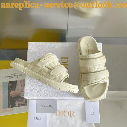 Replica DIor Dio(r)evolution Slides Sandals In White Cannage Calfskin 8